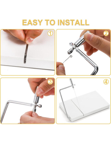 Cortador de Queso ZEAYEA de Mármol con 6 Cuerdas 20x12 cm