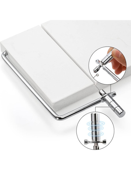 Cortador de Queso ZEAYEA de Mármol con 6 Cuerdas 20x12 cm