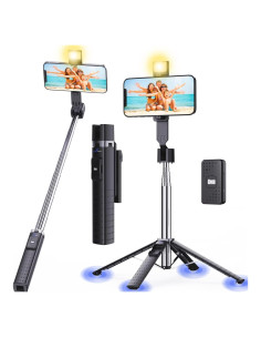 Palo de Selfie Trípode Ambertronix AT-257B con Luz LED