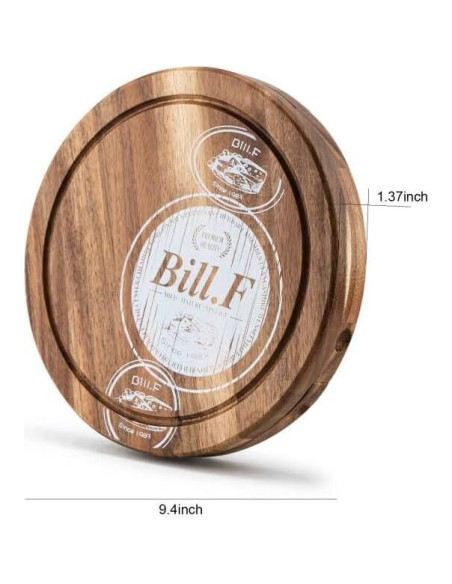 Tabla de Queso de Acacia BF BILL.F 24 cm con 4 Cuchillos