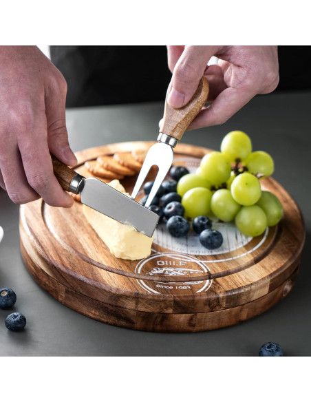 Tabla de Queso de Acacia BF BILL.F 24 cm con 4 Cuchillos