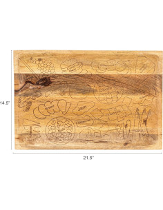 Tabla de Queso de Madera de Mango Creative Co-Op 54,61x36,83cm 2