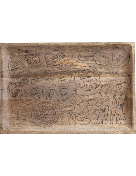 Tabla de Queso de Madera de Mango Creative Co-Op 54,61x36,83cm