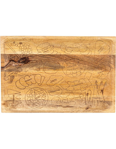 Tabla de Queso de Madera de Mango Creative Co-Op 54,61x36,83cm