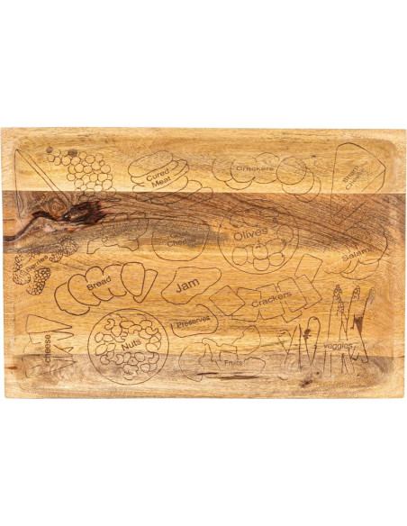 Tabla de Queso de Madera de Mango Creative Co-Op 54,61x36,83cm