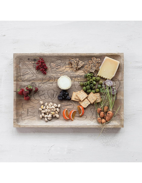Tabla de Queso de Madera de Mango Creative Co-Op 54,61x36,83cm