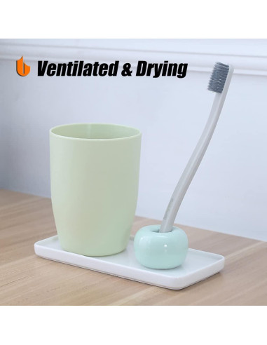 Soporte de Cepillo de Dientes Cerámico Urbanstrive Blanco 2 Pzas