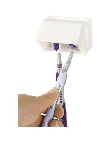 Organizador de Baño Camco Pop-A-Toothbrush Blanco - 2 Cepillos