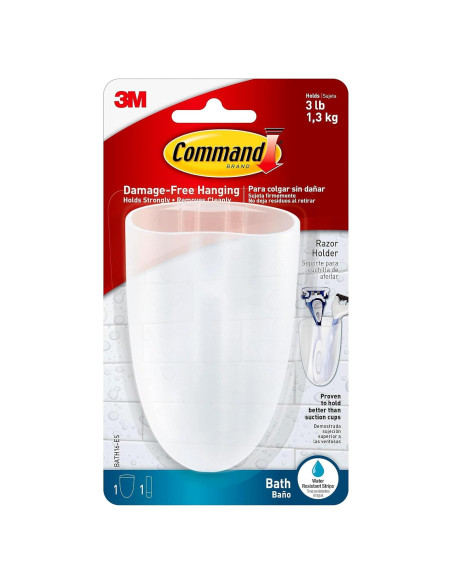 Soporte para Afeitar Command, Transparente Esmerilado, 1 Soporte