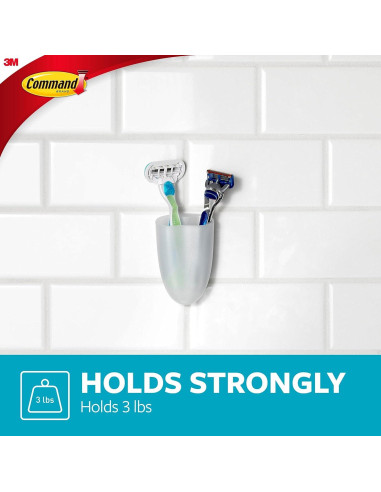 Soporte para Afeitar Command, Transparente Esmerilado, 1 Soporte