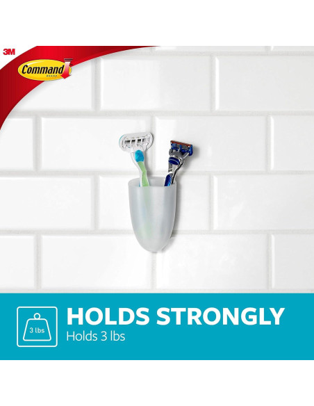 Soporte para Afeitar Command, Transparente Esmerilado, 1 Soporte