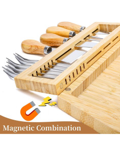 Juego de Tablas de Queso WRINGKIT con Cuchillos y Cuencos 2