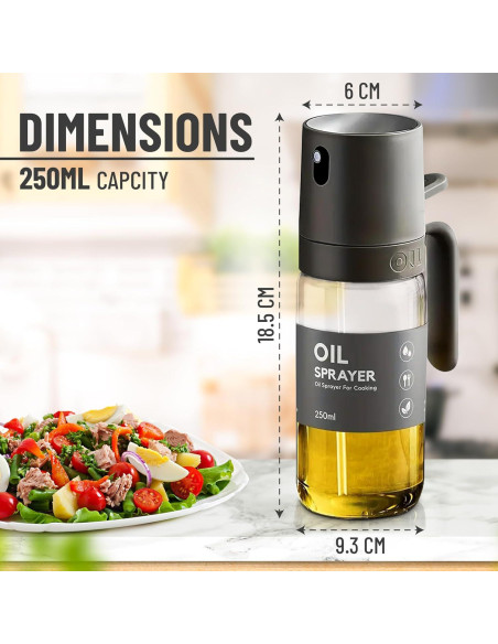Atomizador de Aceite VuseOne 250ml Vidrio Borosilicato Gris