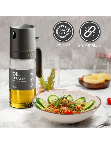 Atomizador de Aceite VuseOne 250ml Vidrio Borosilicato Gris