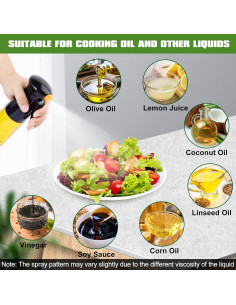 Rociador de Aceite MUOOMU 200ml Multiusos Negro 2