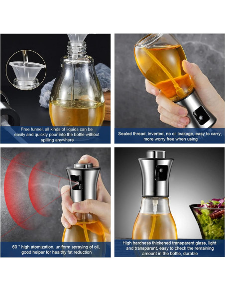 Rociador de Aceite SAINSWIN 200ML Vidrio Ovalado Reutilizable