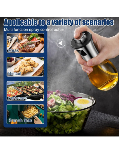 Rociador de Aceite SAINSWIN 200ML Vidrio Ovalado Reutilizable