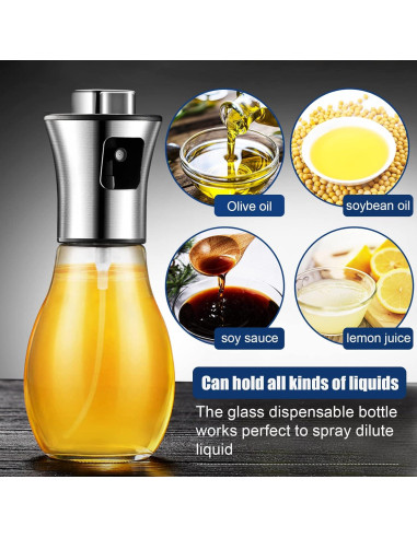 Rociador de Aceite SAINSWIN 200ML Vidrio Ovalado Reutilizable