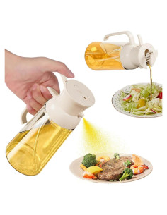 Rociador de Aceite RFetomax 550ml Vidrio Blanco Reutilizable