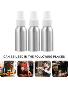 Milisten Botella de Spray de Aceite 50ml Aluminio Plateado 2