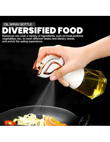 Pulverizador de Aceite Marfs 140ml Vidrio Blanco y Dorado