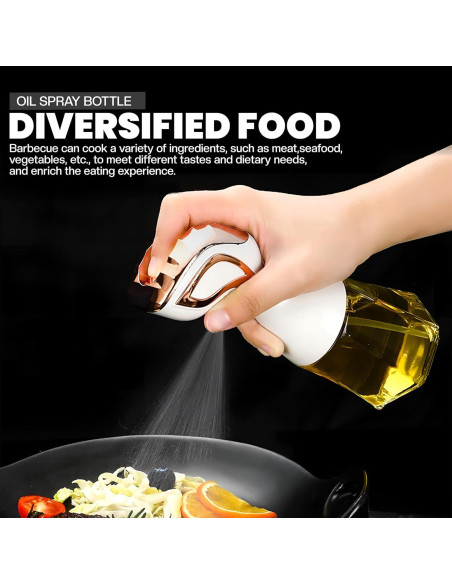 Pulverizador de Aceite Marfs 140ml Vidrio Blanco y Dorado