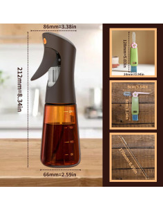 Atomizador de Aceite de Oliva SHEGZHUC 200ml Vidrio Marrón 2