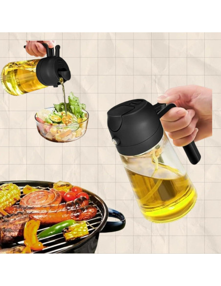 Rociador de Aceite de Oliva 470ml Genérico Negro