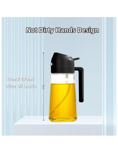 Rociador de Aceite de Oliva 470ml Genérico Negro