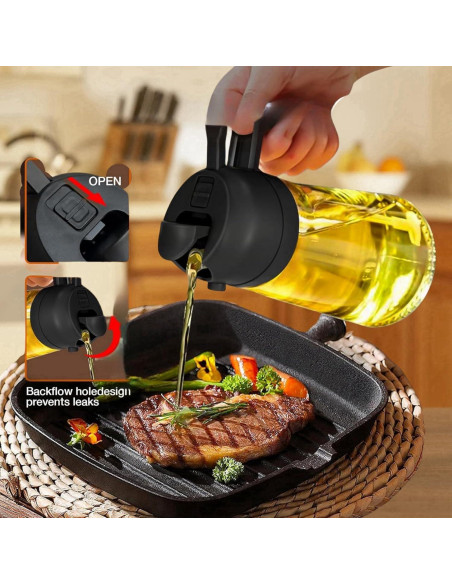 Rociador de Aceite de Oliva 470ml Genérico Negro