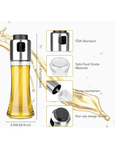 Botella dispensadora de aceite Mafiti 180ml vidrio antideslizante 2