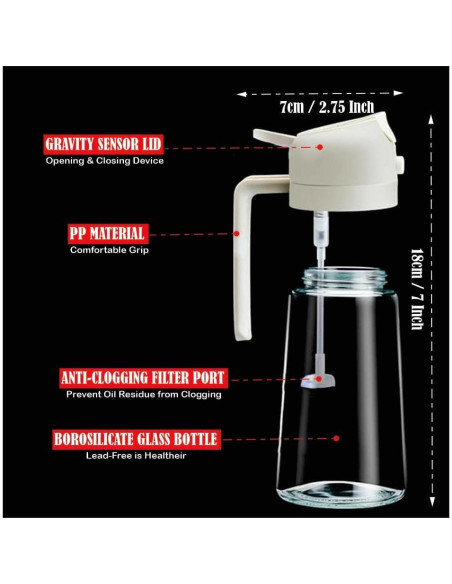 Rociador y dispensador de aceite de oliva Kitchen Maiden 473ml