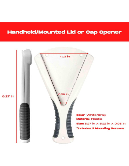 Abrebotellas y Tarros Elm City Direct Blanco Montable