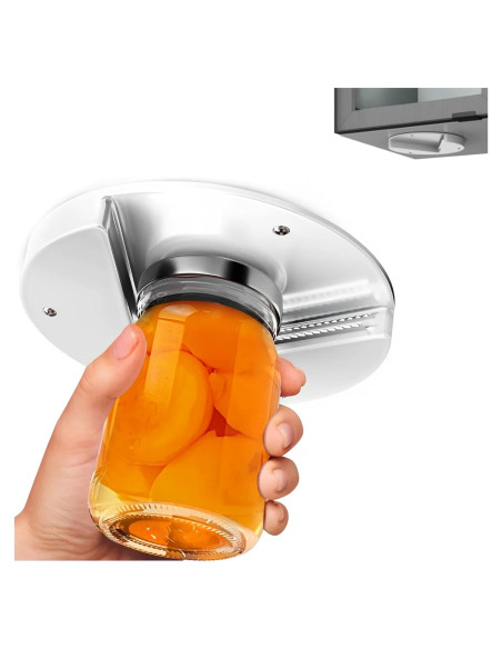 Abre Tarros de Una Mano Launary Blanco - Gadget Esencial