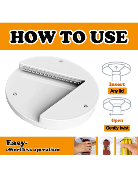 Abre Tarros de Una Mano Launary Blanco - Gadget Esencial