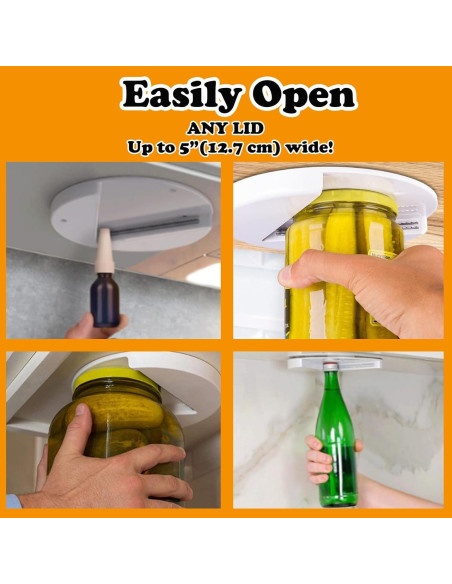 Abre Tarros de Una Mano Launary Blanco - Gadget Esencial