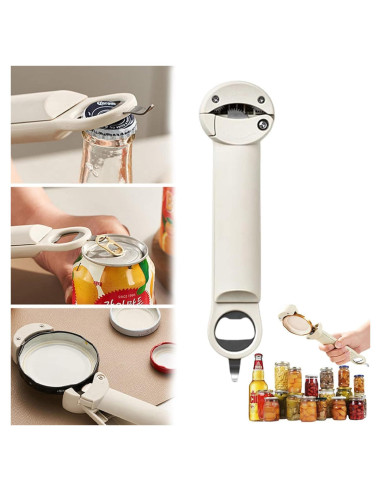 Abrebotellas Retráctil Desolio Blanco para Manos Débiles