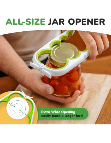 Abrebotellas Multifuncional 5 en 1 Verde Guisante para Artritis