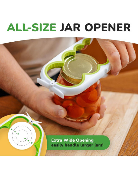 Abrebotellas Multifuncional 5 en 1 Verde Guisante para Artritis