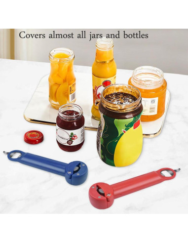 Abrebotellas Multifuncional EBUTY Rojo para Manos Débiles