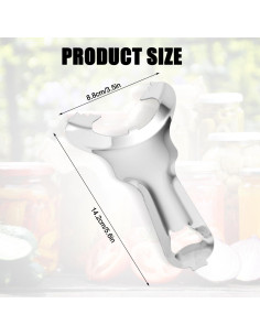 Abridor de Tarros 2 Piezas BOXOB Acero Inoxidable 14.2x8.8cm 2