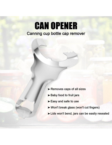 Abridor de Tarros 2 Piezas BOXOB Acero Inoxidable 14.2x8.8cm