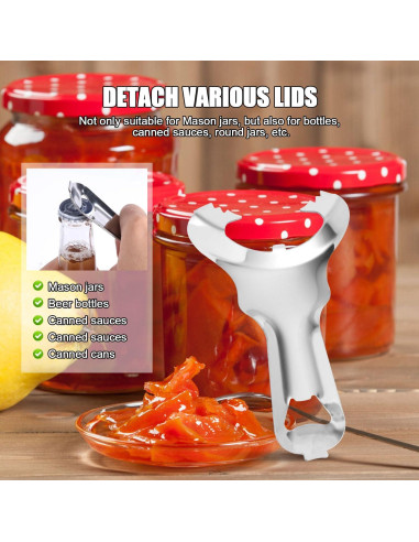 Abridor de Tarros 2 Piezas BOXOB Acero Inoxidable 14.2x8.8cm