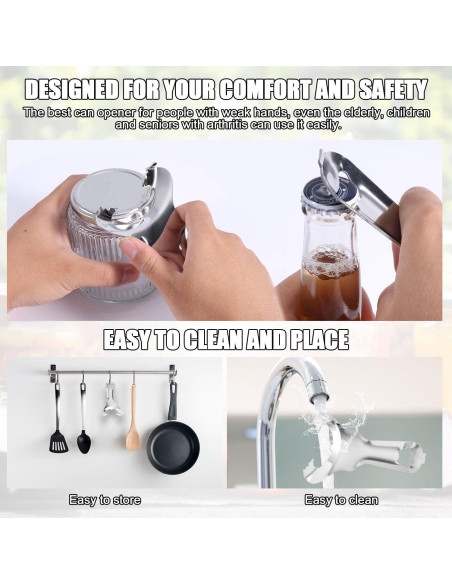 Abridor de Tarros 2 Piezas BOXOB Acero Inoxidable 14.2x8.8cm