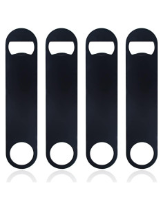 Paquete de 4 Abrebotellas KTOJOY Acero Inoxidable Negro 17,78 cm