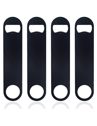 Paquete de 4 Abrebotellas KTOJOY Acero Inoxidable Negro 17,78 cm