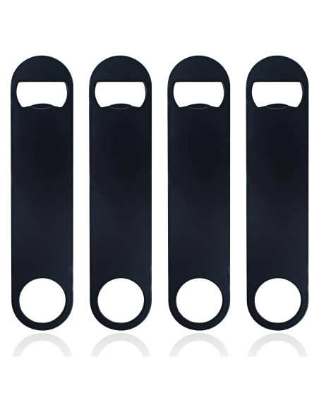 Paquete de 4 Abrebotellas KTOJOY Acero Inoxidable Negro 17,78 cm