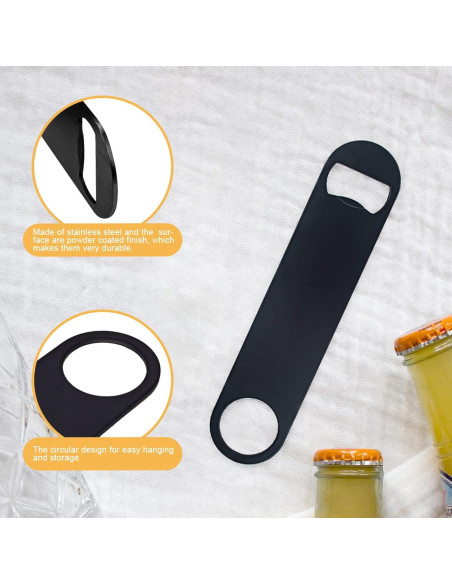 Paquete de 4 Abrebotellas KTOJOY Acero Inoxidable Negro 17,78 cm