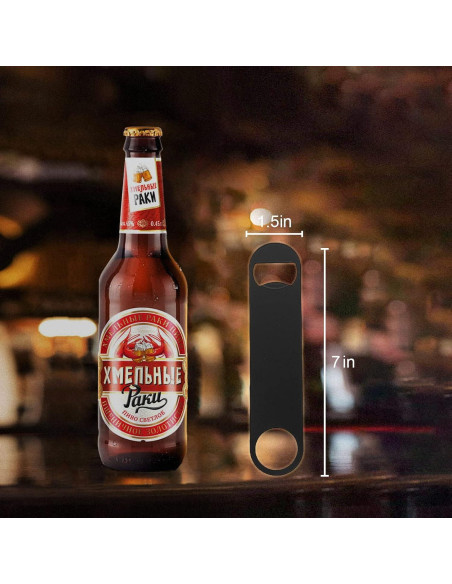 Paquete de 4 Abrebotellas KTOJOY Acero Inoxidable Negro 17,78 cm