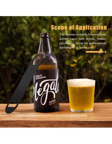 Paquete de 4 Abrebotellas KTOJOY Acero Inoxidable Negro 17,78 cm